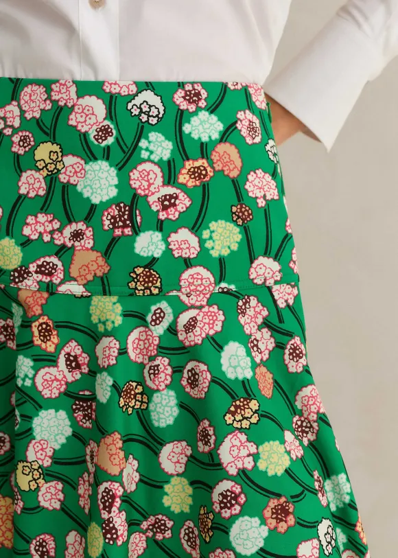 Cotton Poplin Lantana Print Maxi Skirt