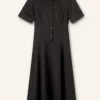 Cotton Sateen Midi Shirt Dress + Belt