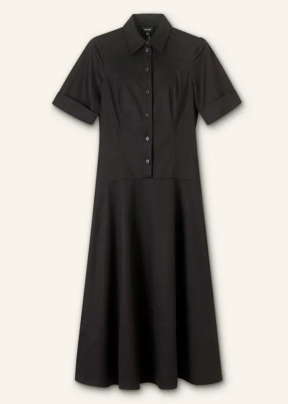 Cotton Sateen Midi Shirt Dress + Belt