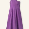 Cotton Sateen One Shoulder Midi Dress
