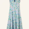 Cotton Sateen Snowdrop Print Maxi Dress
