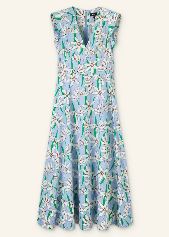 Cotton Sateen Snowdrop Print Maxi Dress