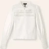 Cotton Shirred Lace Trim Top