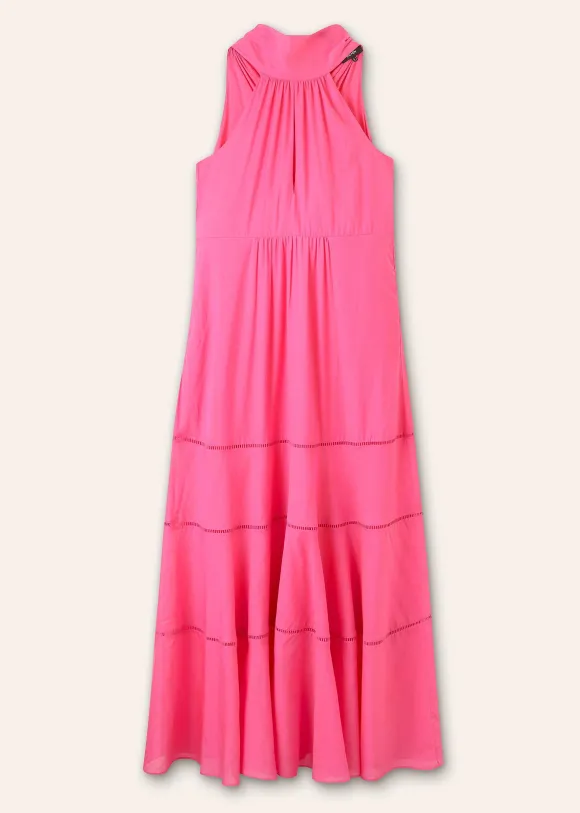 Cotton Voile Halterneck Full-Length Dress