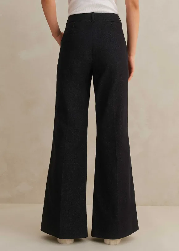 Cotton-Blend Denim Kick Flare Trouser