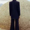 Cotton-Blend Denim Kick-Flare Trouser Suit