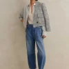 Cotton-Blend Fringe Trim Crop Jacket