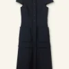 Cotton-Blend Fringed Midi Dress