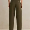 Cotton-Blend Tapered Pleat Trouser