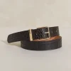 Croc-Embossed Leather Belt
