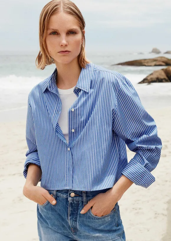 Cropped Boxy Stripe Shirt