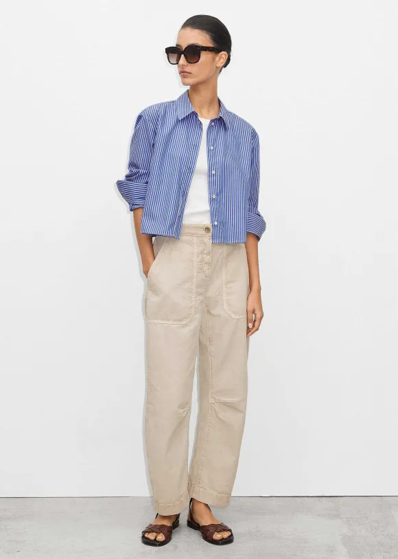 Cropped Boxy Stripe Shirt