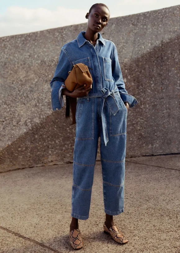 Denim Jumpsuit + Belt