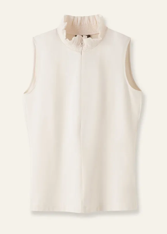 Dot Jacquard Pussybow Layering Tank