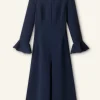 Fluid Crepe Elegant Midi Dress