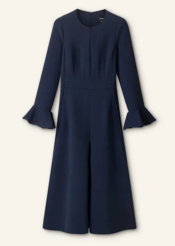 Fluid Crepe Elegant Midi Dress