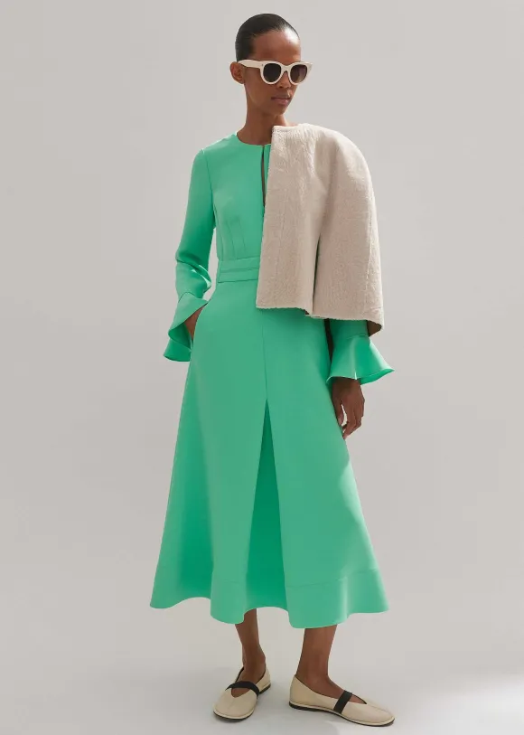 Fluid Crepe Elegant Midi Dress