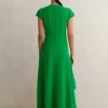 Fluid Crepe Volant Statement Maxi Dress