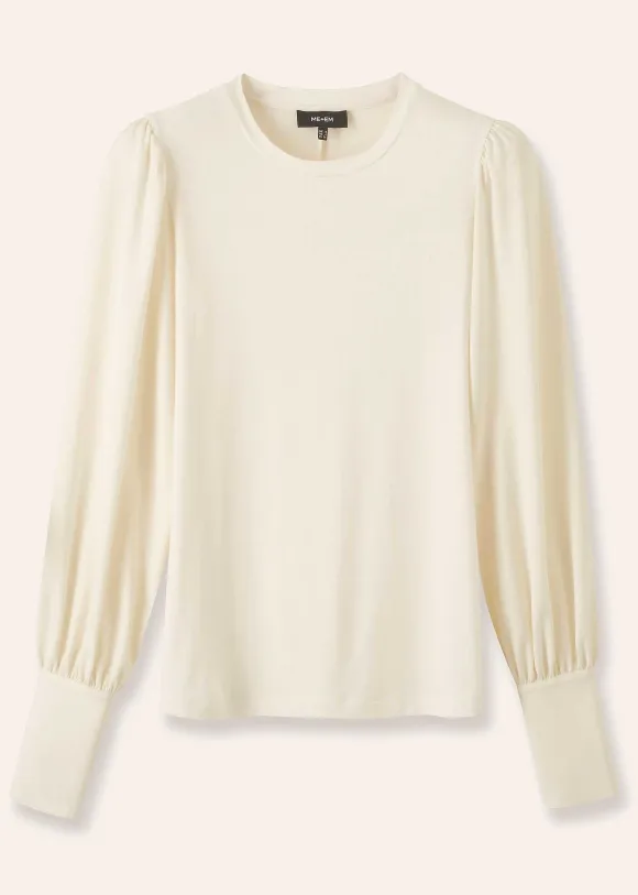 Fluid Satin Crew Neck Layering Blouse