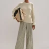 Fluid Stripe Straight-Leg Trouser