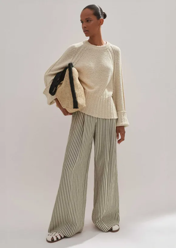 Fluid Stripe Straight-Leg Trouser
