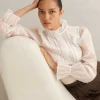 Frill Neck Scallop Detail Layering Blouse