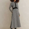 Graphic Jacquard Ponte Maxi Dress