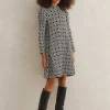 Graphic Jacquard Ponte Swing Dress