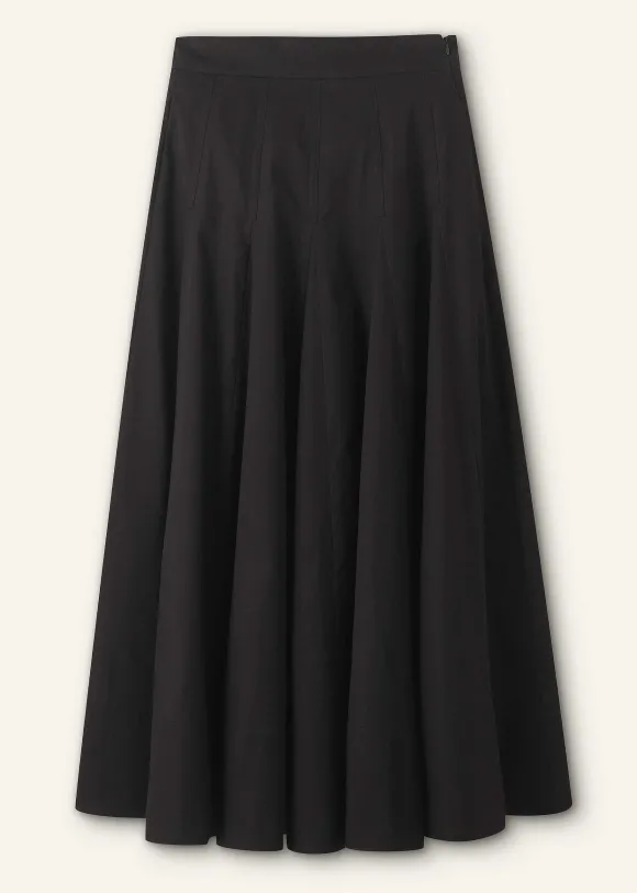 Heavy Cotton Sateen Maxi Skirt