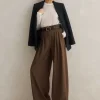 High Waisted Multi Pleat Trouser + Belt
