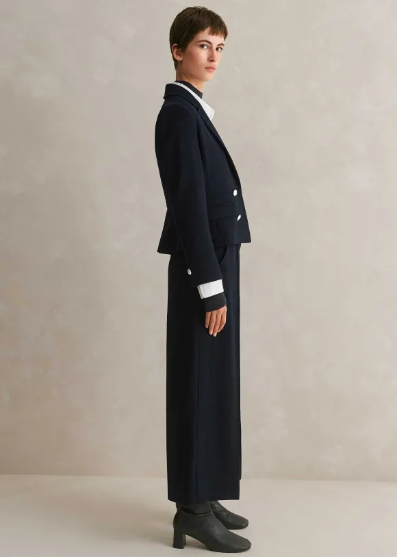 High Waisted Wide Leg Cropped Trouser Suit