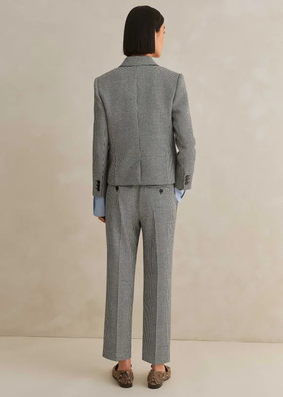Houndstooth Cropped Jacket + Slim Crop Trouser Suit
