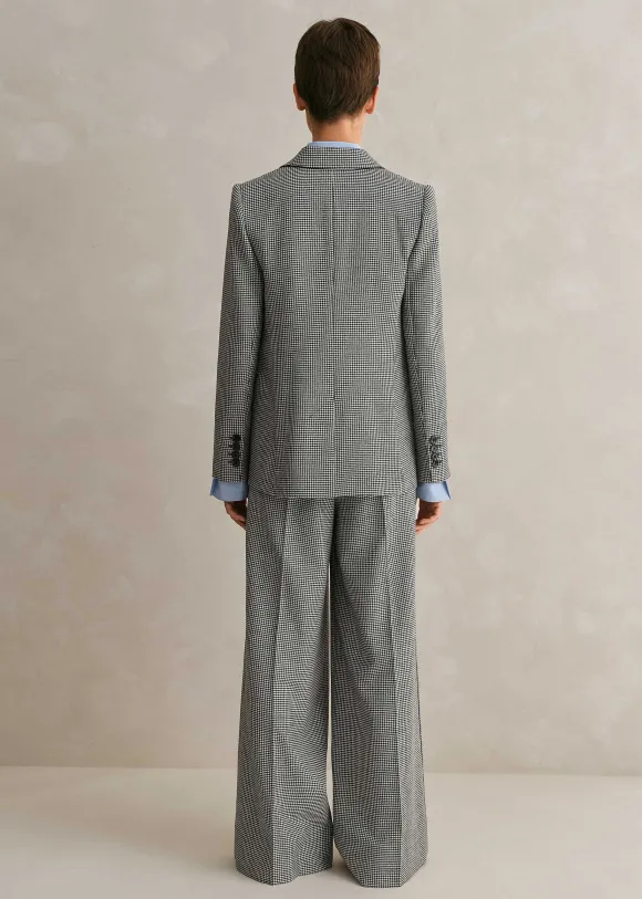 Houndstooth Pleated Man Pant Suit