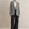 Houndstooth Single-Breasted Blazer