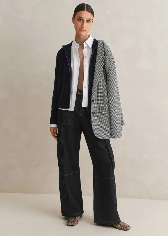 Houndstooth Single-Breasted Blazer