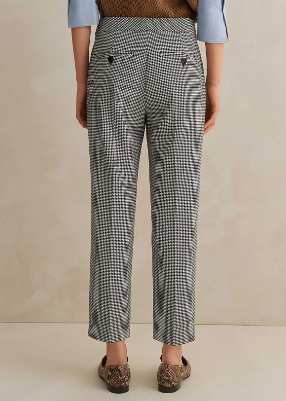 Houndstooth Slim Crop Trouser