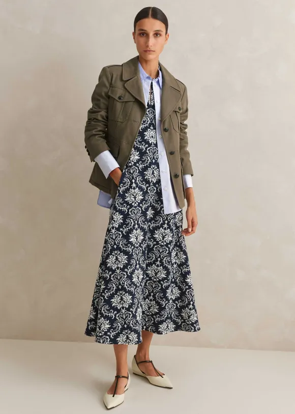 Jacquard Jersey Midi Dress