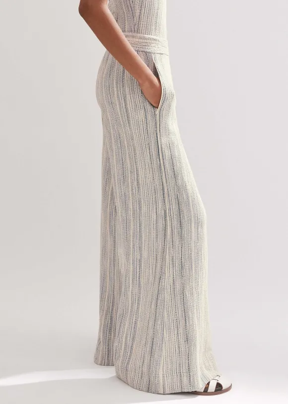 Jacquard Wide-Leg Trouser