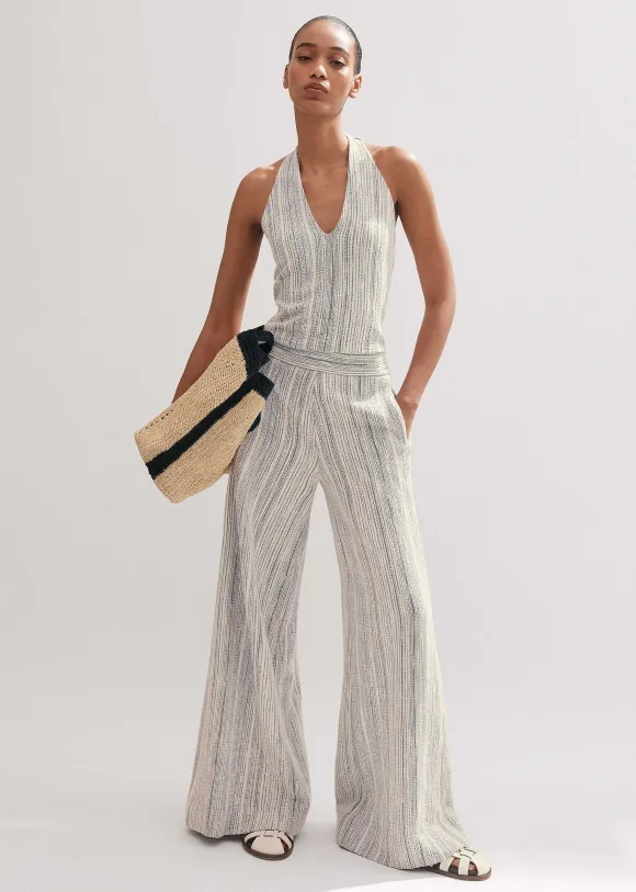 Jacquard Wide-Leg Trouser