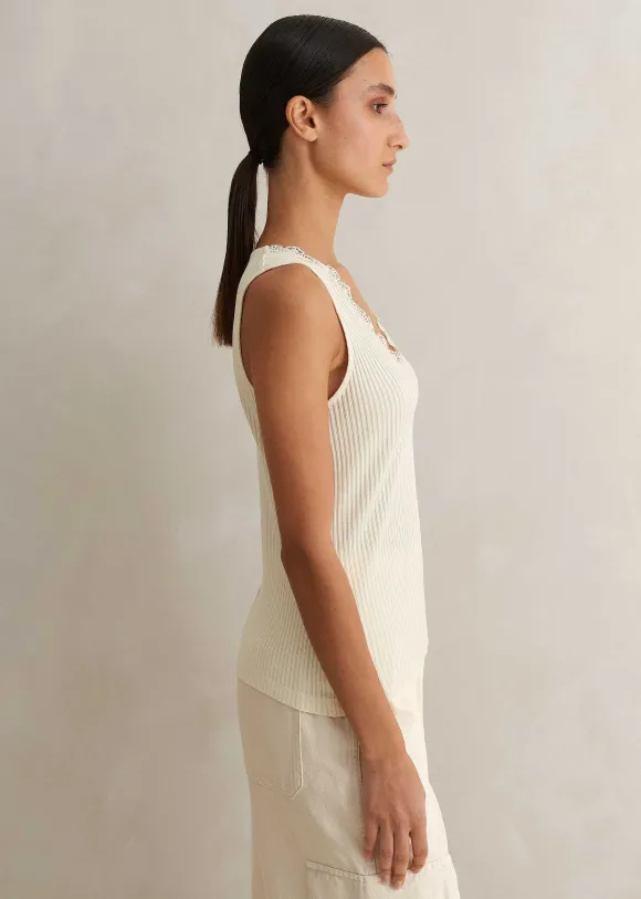 Lace Trim V Neck Layering Tank