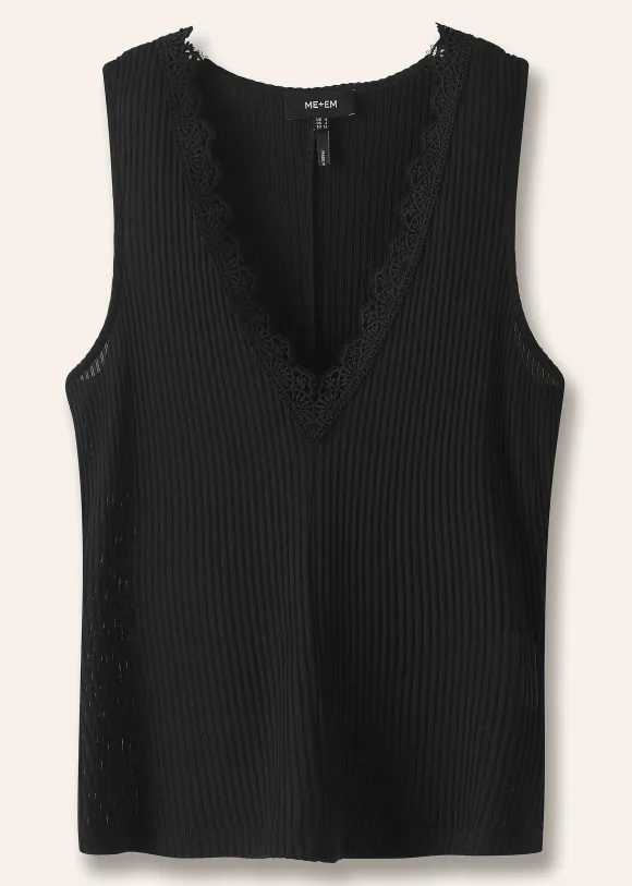 Lace Trim V Neck Layering Tank