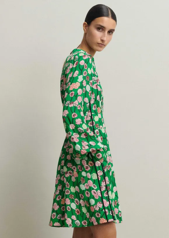 Lantana Flower Print Short Boho Dress