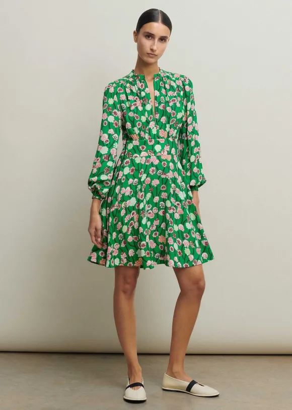 Lantana Flower Print Short Boho Dress