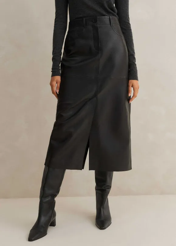 Leather Midi Skirt