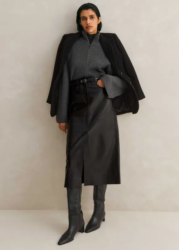 Leather Midi Skirt