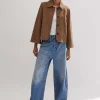 Leather Wide Sleeve Swing Jacket