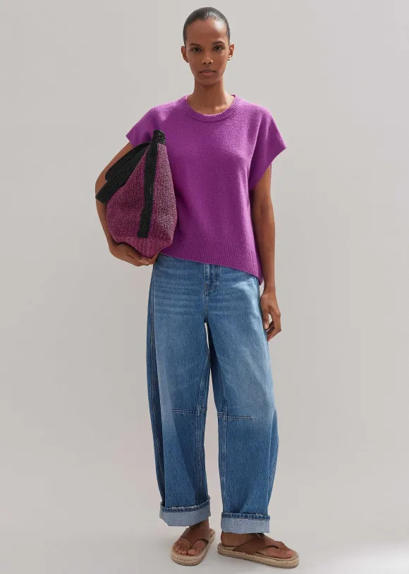 Lofty Cashmere Relaxed Curved Hem Vest