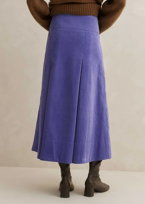 Luxe Cord A-Line Midi Skirt