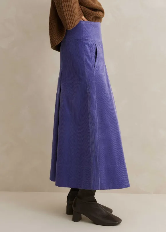 Luxe Cord A-Line Midi Skirt