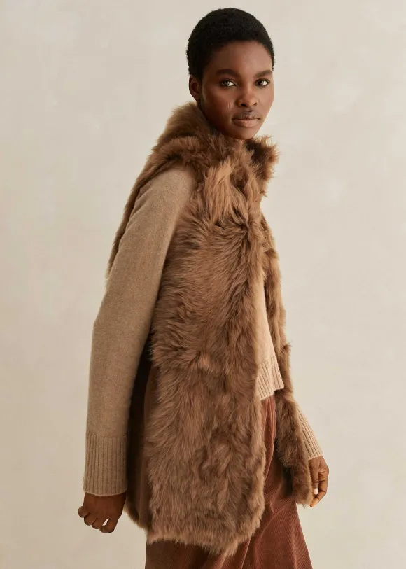 Luxe Toscana Shearling Long Gilet